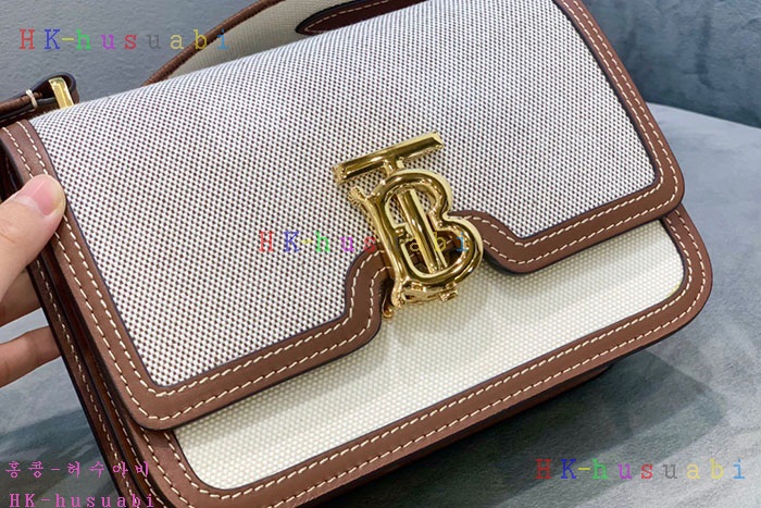 ★미러급★버버리 스몰 코튼 캔버스 레더 TB 백 80424191