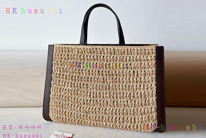 ★미러급★발렌티노 브이로고  라피아  CROCHET 토트백 552800-2( 사이즈선택)