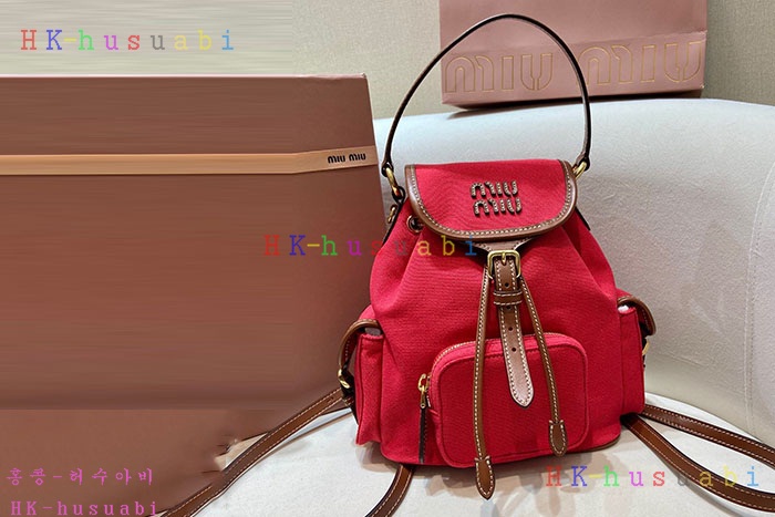 ★미러급★미우미우 캔버스 및 가죽 백팩  5BZ043